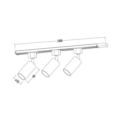 Spot de trilho TIGER 3xGU10/10W/230V branco