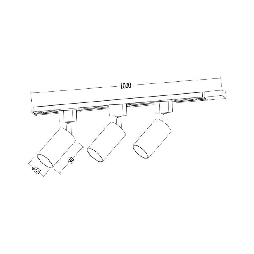 Spot de trilho TIGER 3xGU10/10W/230V branco
