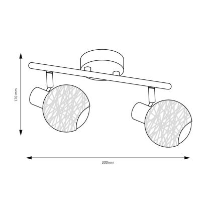 Spot DEX 2xE14/10W/230V bege/creme