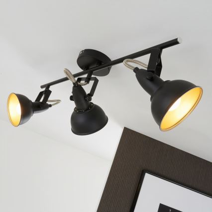 Spot direcionável 3xE14/40W/230V preto
