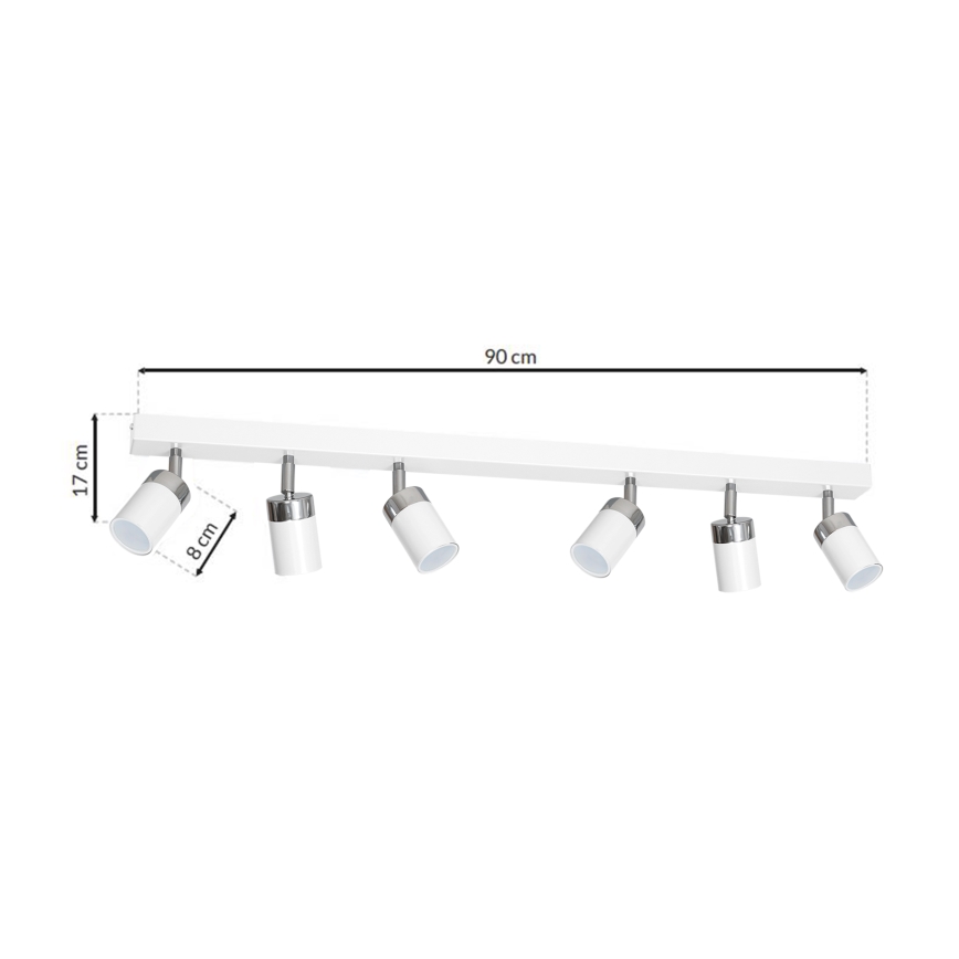 Spot direcionável JOKER 6xGU10/25W/230V branco/cromado brilhante