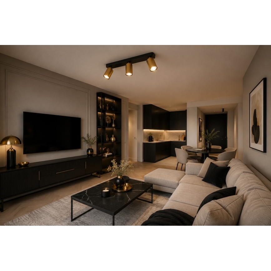 Spot ELAN 3xGU10/30W/230V dourado/preto