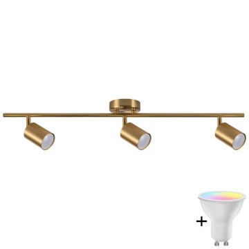 Spot encastrado LED RGBW dimável GOLDI 3xGU10/6,5W/230V 2700-6500K Wi-Fi dourado