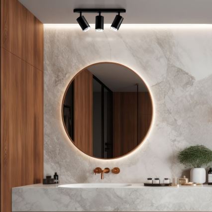 Spot LED RGBW dimerizável para casa de banho TURYN 3xGU10/6W/230V 3000K Wi-Fi IP44 preto