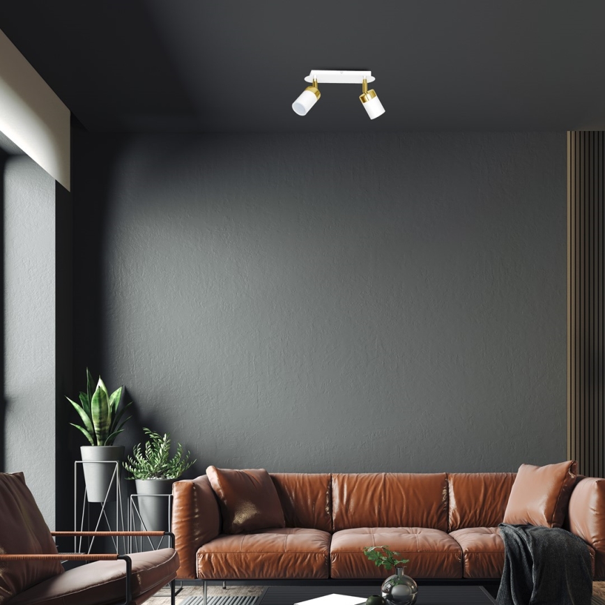 Spot JOKER 2xGU10/25W/230V branco/dourado