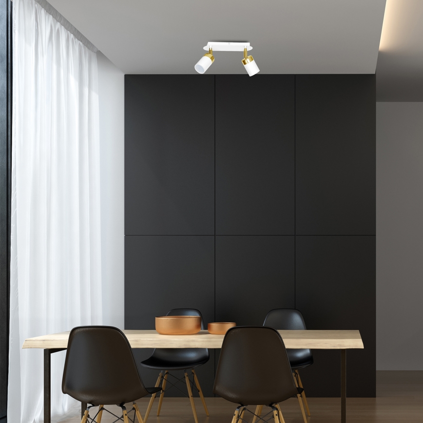 Spot JOKER 2xGU10/25W/230V branco/dourado