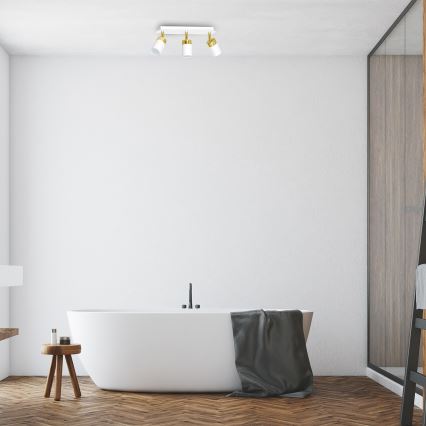 Spot JOKER 3xGU10/25W/230V branco/dourado