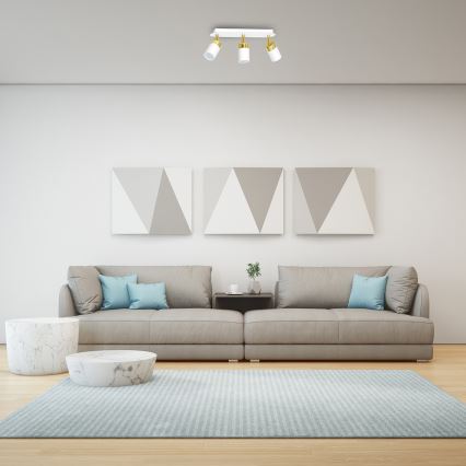 Spot JOKER 3xGU10/25W/230V branco/dourado