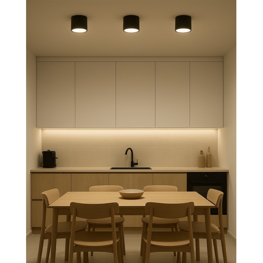 Spot LED 10W/230V 3000/4000/6400K Ø 12 cm preto