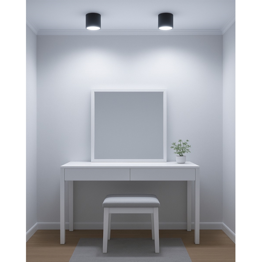 Spot LED 10W/230V 3000/4000/6400K Ø 12 cm preto