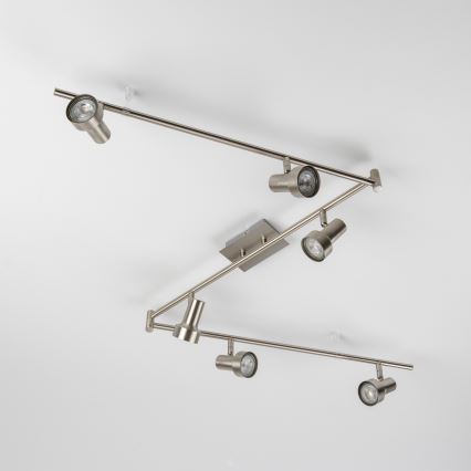 Spot LED 6xGU10/4,7W/230V cromado fosco