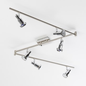 Spot LED 6xGU10/5W/230V cromado brilhante
