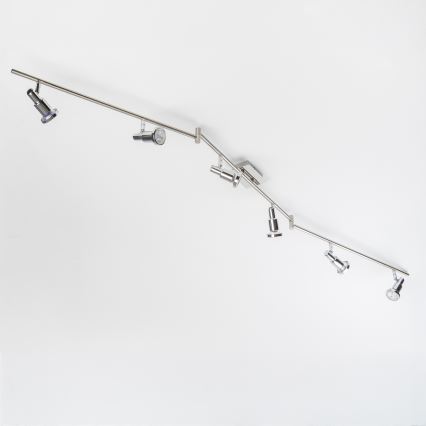Spot LED 6xGU10/5W/230V cromado brilhante