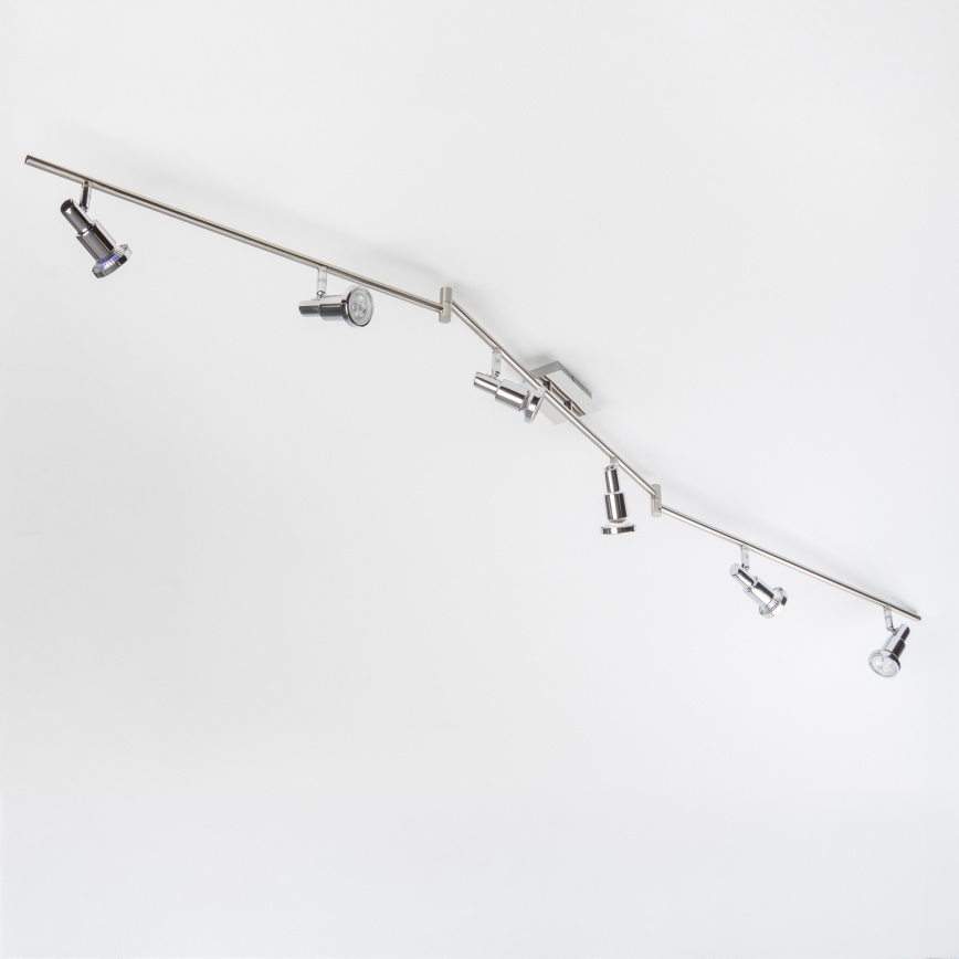 Spot LED 6xGU10/5W/230V cromado brilhante