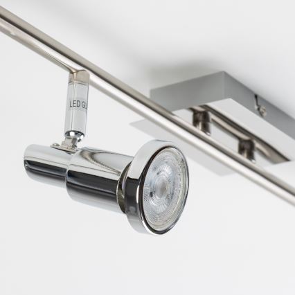 Spot LED 6xGU10/5W/230V cromado brilhante
