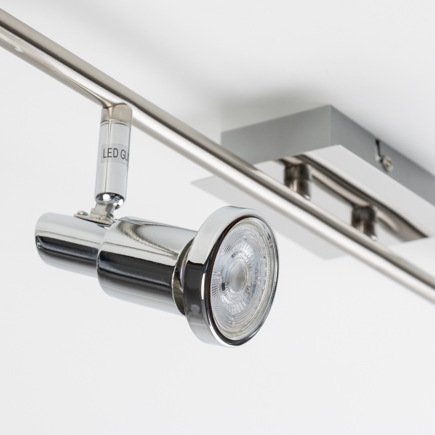 Spot LED 6xGU10/5W/230V cromado brilhante