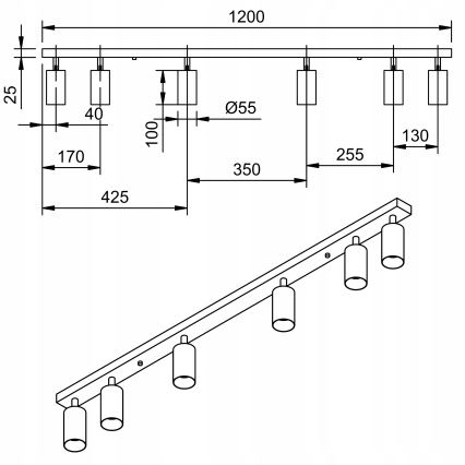 Spot LED ANGIE 6xGU10/6W/230V branco
