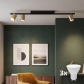 Spot LED LOGAN 3xGU10/10W/230V preto/dourado