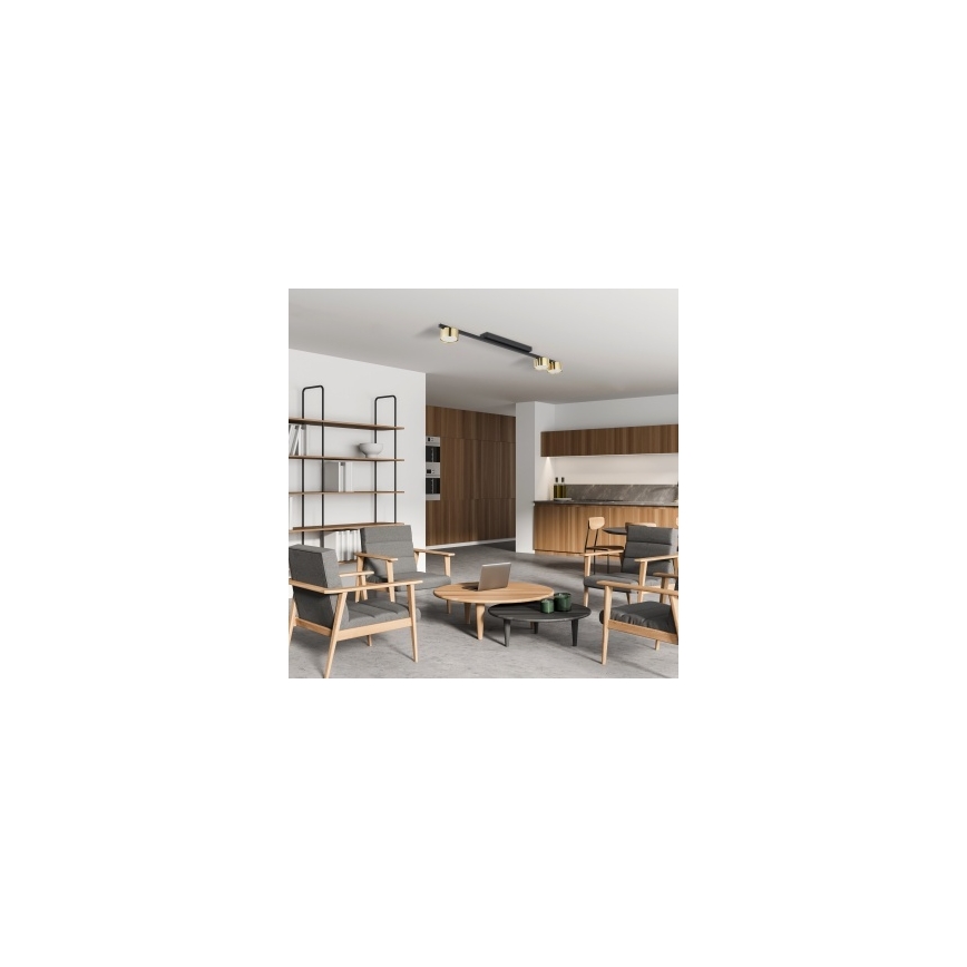 Spot LED LOGAN 3xGU10/10W/230V preto/dourado