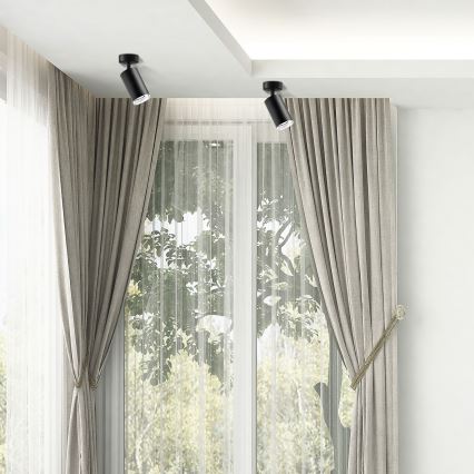 Foco LED RGBW dimerizável para casa de banho TURYN 1xGU10/6W/230V 3000K IP44 preto + controlo remoto