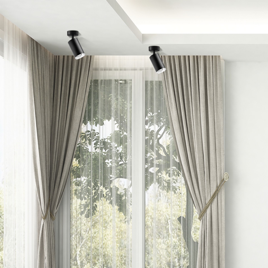 Foco LED RGBW dimerizável para casa de banho TURYN 1xGU10/6W/230V 3000K IP44 preto + controlo remoto