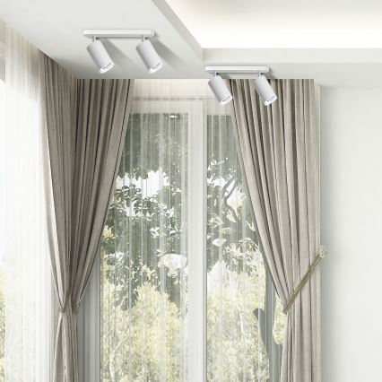 Spot LED RGBW regulável para casa de banho TURYN 2x GU10/4,8W/230V 3000K IP44 branco + controlo remoto