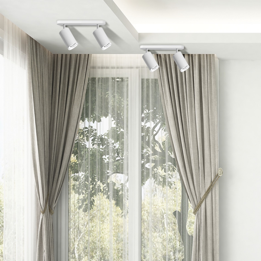 Spot LED RGBW regulável para casa de banho TURYN 2x GU10/6W/230V 3000K IP44 branco + controlo remoto