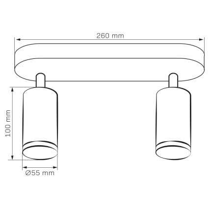 Spot LED RGBW regulável para casa de banho TURYN 2x GU10/6W/230V 3000K IP44 branco + controlo remoto