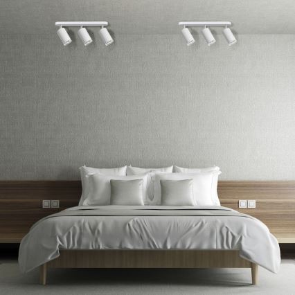 Spot de tecto para casa de banho LED RGBW regulável TURYN 3xGU10/6W/230V 3000K Wi-Fi IP44 branco