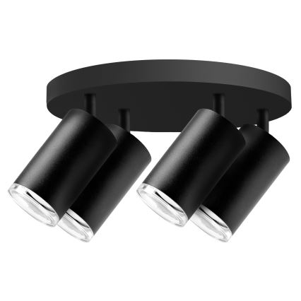 Luminária de focos regulável LED RGBW para casa de banho TURYN 4xGU10/6,5W/230V 2700-6500K Wi-Fi IP44 preta