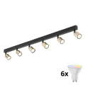 Spot LED RGBW dimerizável TOP 6xGU10/6,5W/230V 2700-6500K preto/dourado