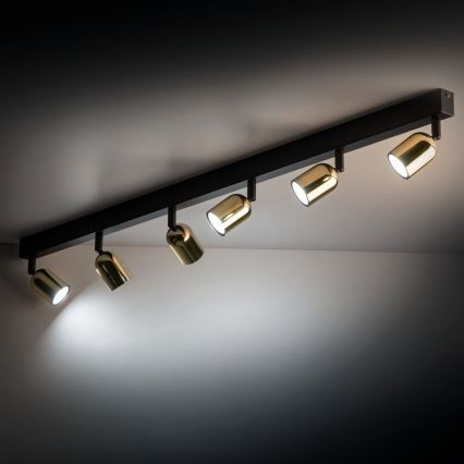 Spot LED RGBW dimerizável TOP 6xGU10/6,5W/230V 2700-6500K preto/dourado