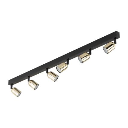 Spot LED RGBW dimerizável TOP 6xGU10/6,5W/230V 2700-6500K preto/dourado