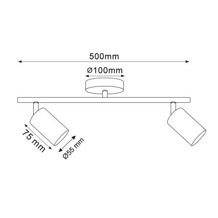 Spot LED RGBW dimerizável GOLDI 2xGU10/6,5W/230V 2700-6500K Wi‑Fi dourado