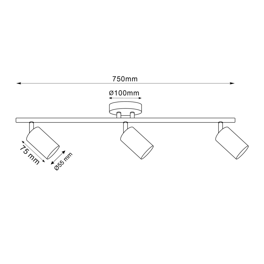 Foco embutido LED RGBW dimerizável GOLDI 3xGU10/6W/230V 3000K dourado + comando remoto