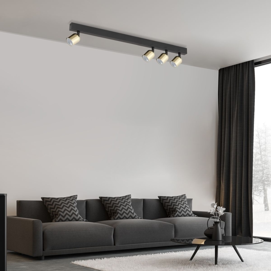 Spot LED RGBW regulável TOP 4xGU10/6,5W/230V 2700-6500K preto/dourado