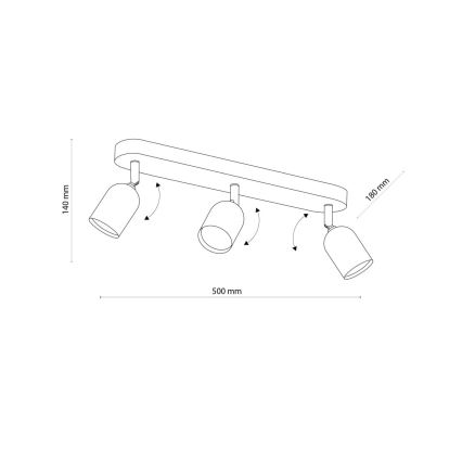 Spot LED TOP 2xGU10/10W/230V preto/dourado