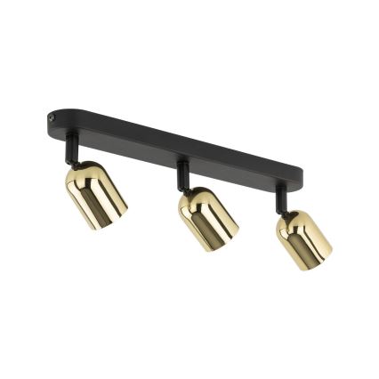 Spot LED TOP 3xGU10/10W/230V preto/dourado