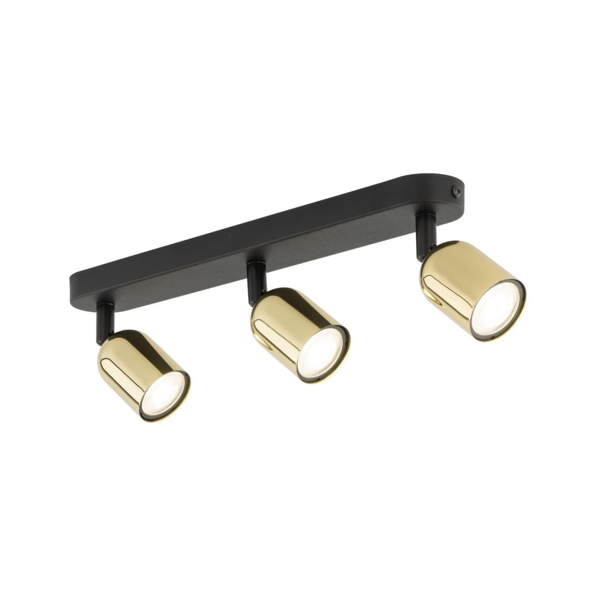Spot LED TOP 3xGU10/10W/230V preto/dourado