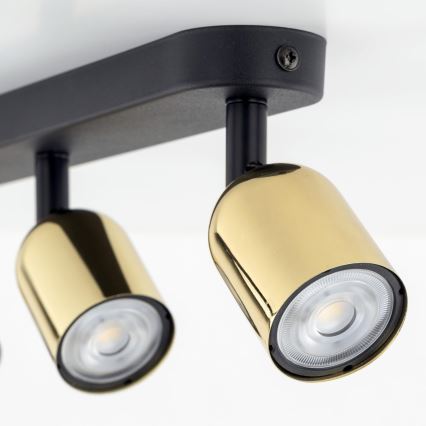 Spot LED TOP 3xGU10/10W/230V preto/dourado