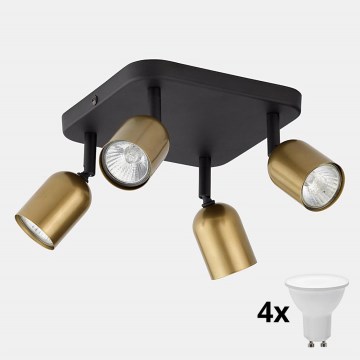 Spot LED TOP 4xGU10/10W/230V dourado/preto