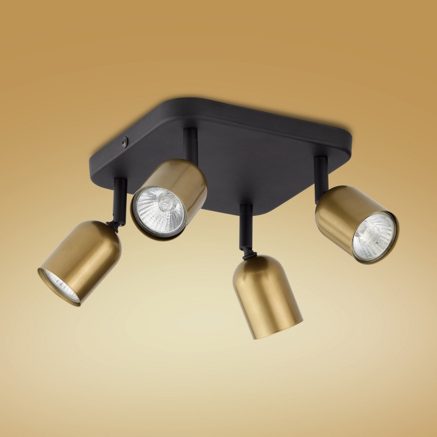 Spot LED TOP 4xGU10/10W/230V dourado/preto