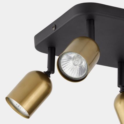 Spot LED TOP 4xGU10/10W/230V dourado/preto