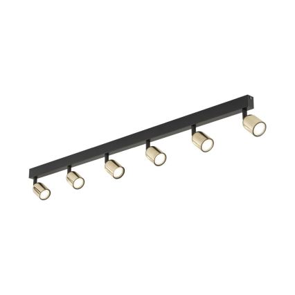 Spot LED TOP 6xGU10/10W/230V preto/dourado