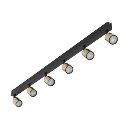 Spot LED TOP 6xGU10/10W/230V preto/dourado