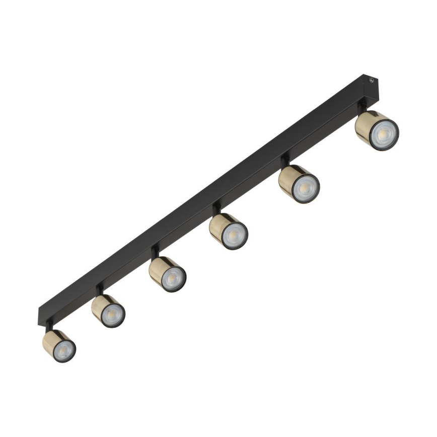 Spot LED TOP 6xGU10/10W/230V preto/dourado