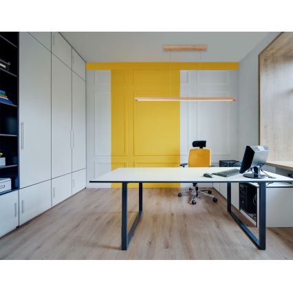 Lustre LED regulável suspenso por cabo SMAL LED/15W/230V carvalho