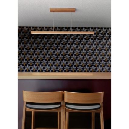 Lustre LED regulável suspenso por cabo SMAL LED/18W/230V carvalho