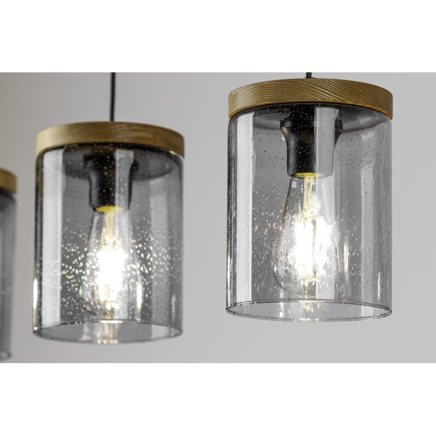 Candeeiro suspenso MONSUN 1xE27/60W/230V pinho