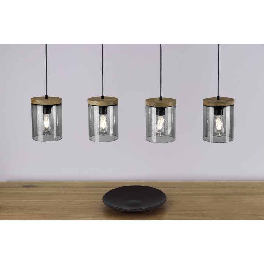 Candeeiro suspenso MONSUN 1xE27/60W/230V pinho